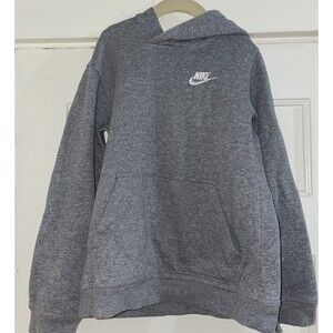Nike Sportswear Club Pullover Fleece Hoodie Gray BV3757-091 Boy's Small